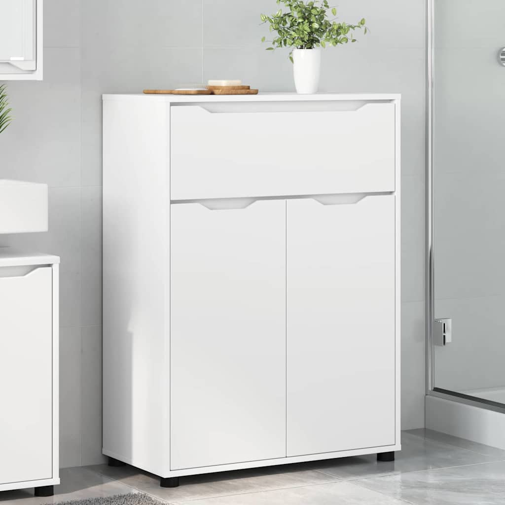 Badkamer Kast met lade Wit 72,5 x 36,5 x 100 cm Bewerkt hout is nu te koop bij PeponiXL, paradijselijk wonen!
