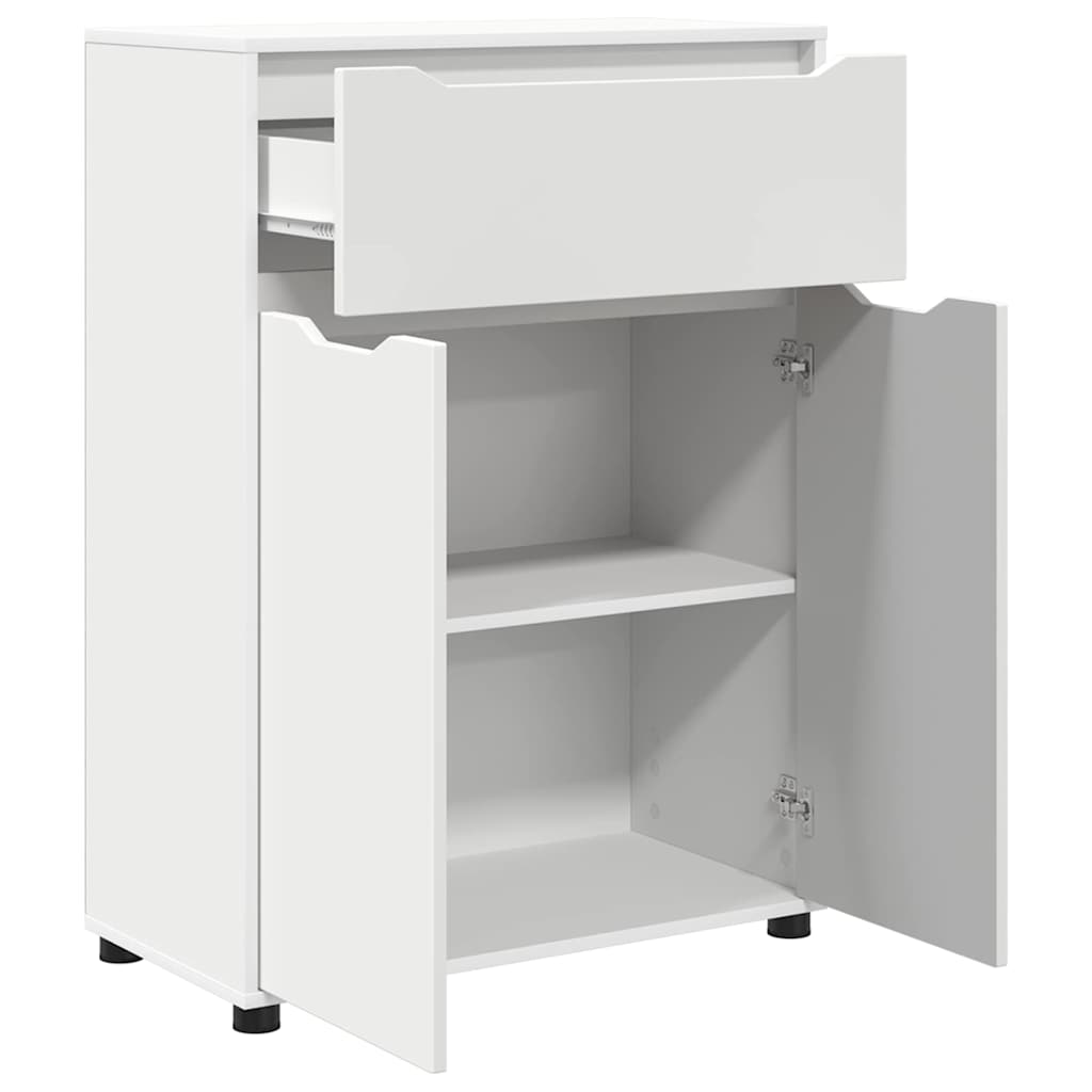 Badkamer Kast met lade Wit 72,5 x 36,5 x 100 cm Bewerkt hout is nu te koop bij PeponiXL, paradijselijk wonen!