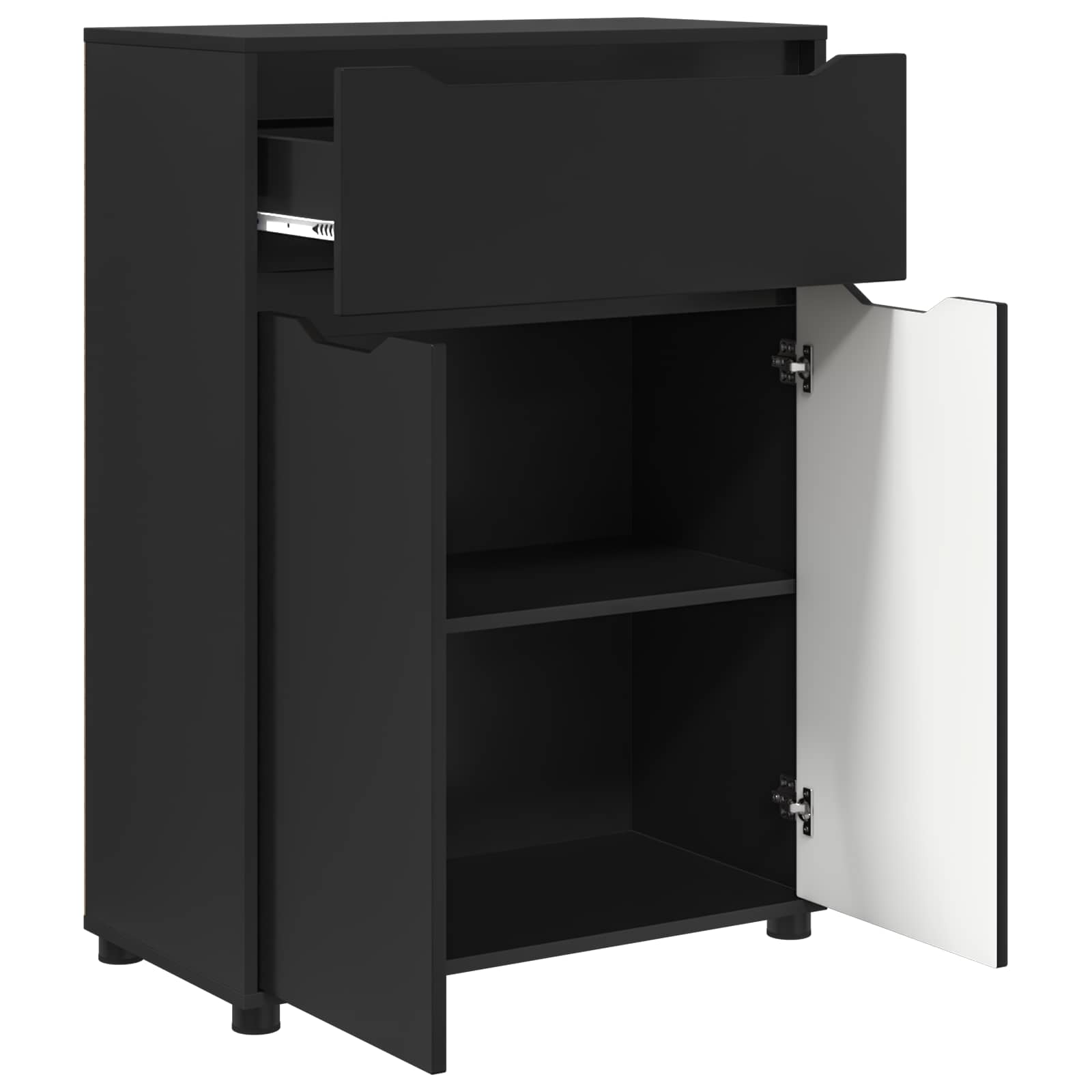 Badkamer Kast met lade Zwart 72,5 x 36,5 x 100 cm Bewerkt hout is nu te koop bij PeponiXL, paradijselijk wonen!