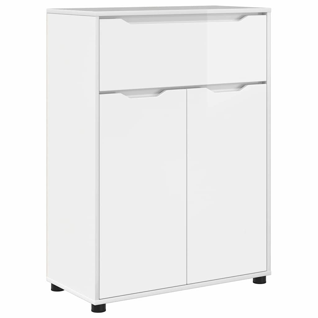 Badkamer Kast Hoogglans wit 72,5 x 36,5 x 100 cm Bewerkt hout is nu te koop bij PeponiXL, paradijselijk wonen!