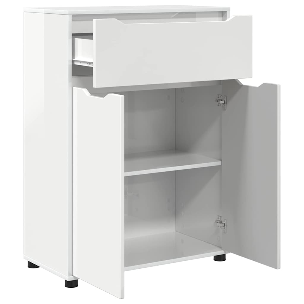 Badkamer Kast Hoogglans wit 72,5 x 36,5 x 100 cm Bewerkt hout is nu te koop bij PeponiXL, paradijselijk wonen!