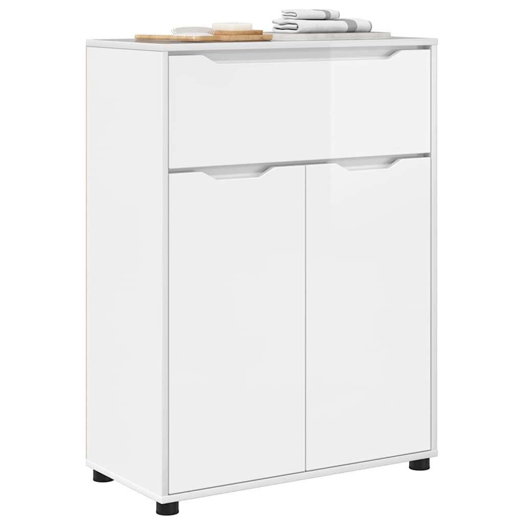 Badkamer Kast Hoogglans wit 72,5 x 36,5 x 100 cm Bewerkt hout is nu te koop bij PeponiXL, paradijselijk wonen!