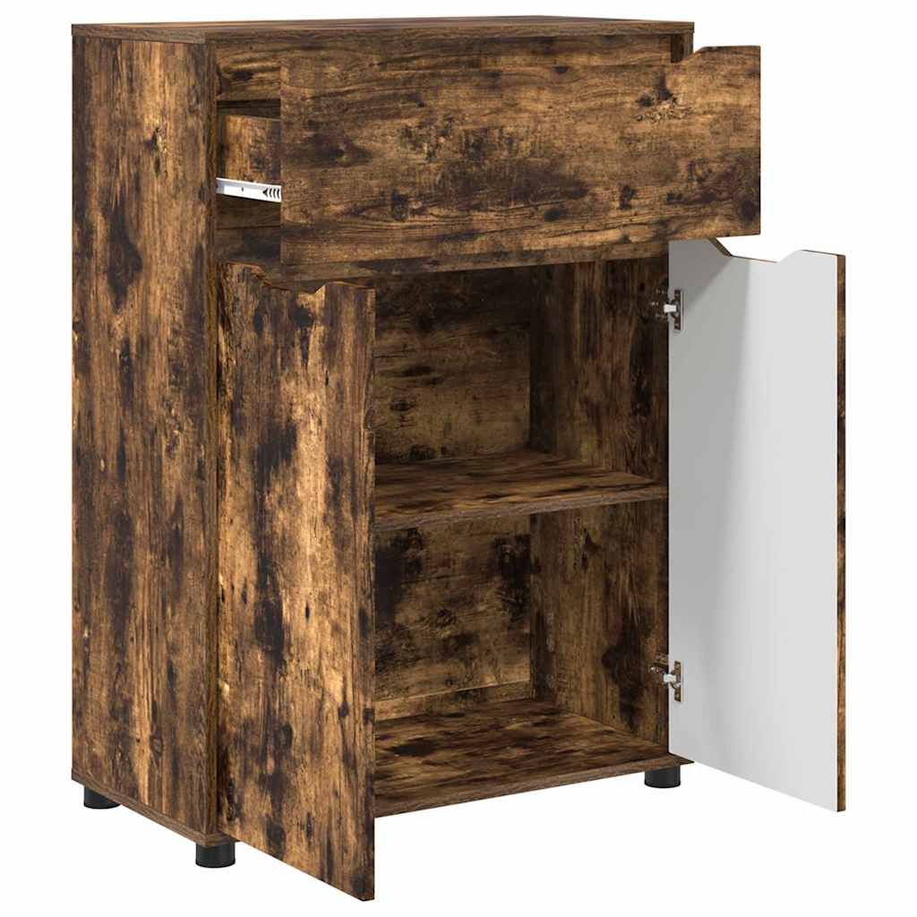 Badkamer Kast Gerookt eiken 72,5 x 36,5 x 100 cm Bewerkt hout is nu te koop bij PeponiXL, paradijselijk wonen!