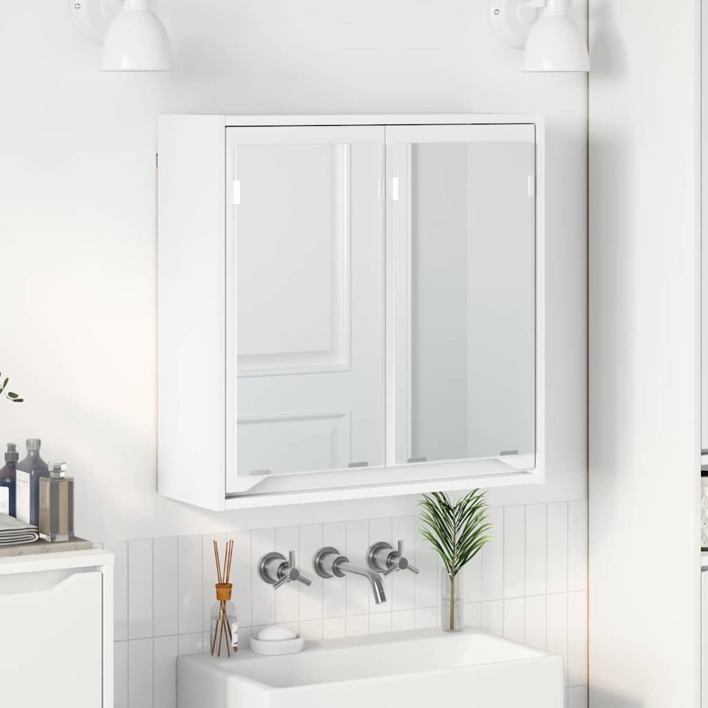 Badkamer spiegelkast met plank Wit 60 x 20 x 60 cm Bewerkt hout is nu te koop bij PeponiXL, paradijselijk wonen!