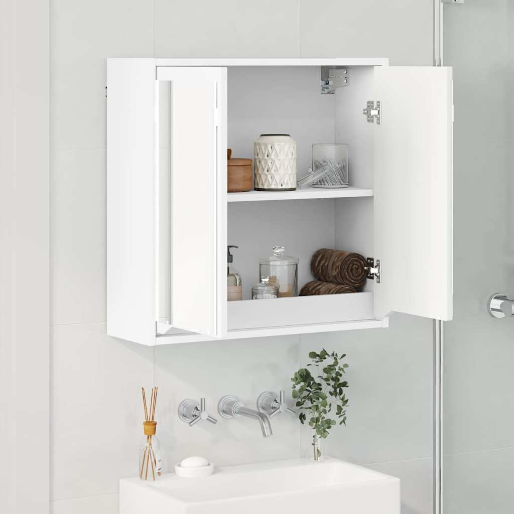 Badkamer spiegelkast met plank Wit 60 x 20 x 60 cm Bewerkt hout is nu te koop bij PeponiXL, paradijselijk wonen!