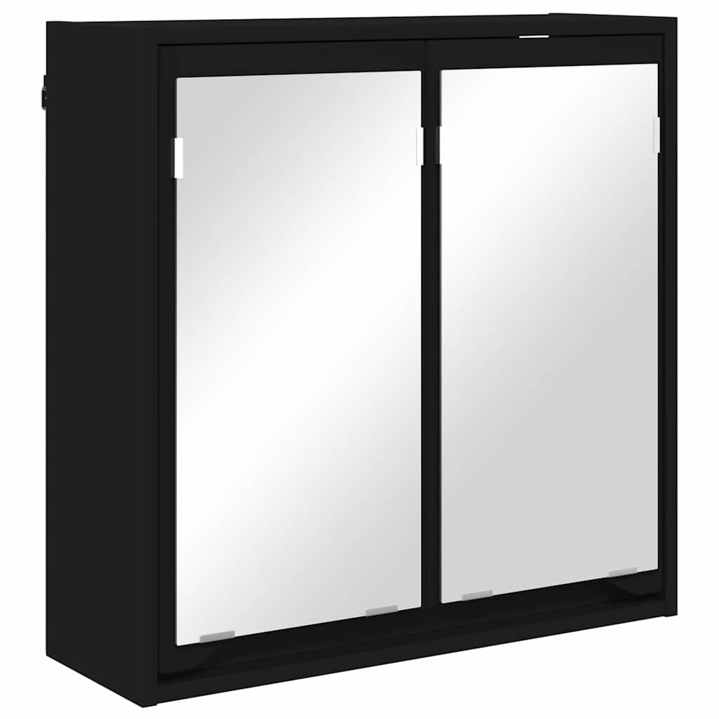 Badkamer spiegelkast Zwart 60 x 20 x 60 cm Bewerkt hout is nu te koop bij PeponiXL, paradijselijk wonen!