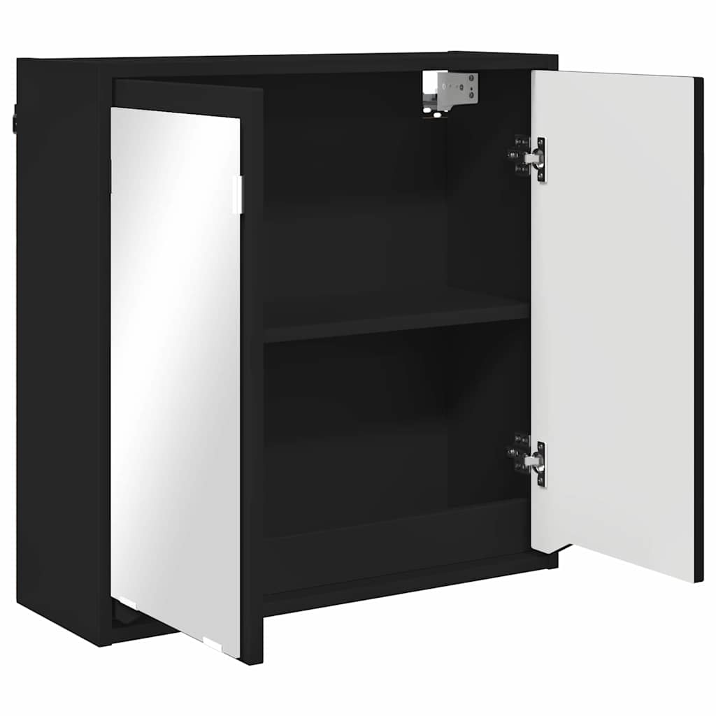 Badkamer spiegelkast Zwart 60 x 20 x 60 cm Bewerkt hout is nu te koop bij PeponiXL, paradijselijk wonen!