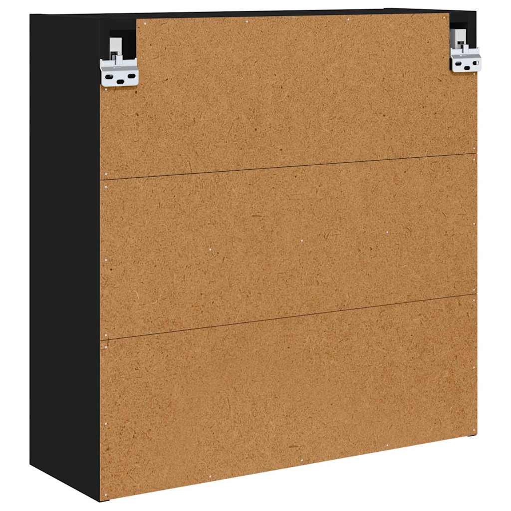 Badkamer spiegelkast Zwart 60 x 20 x 60 cm Bewerkt hout is nu te koop bij PeponiXL, paradijselijk wonen!