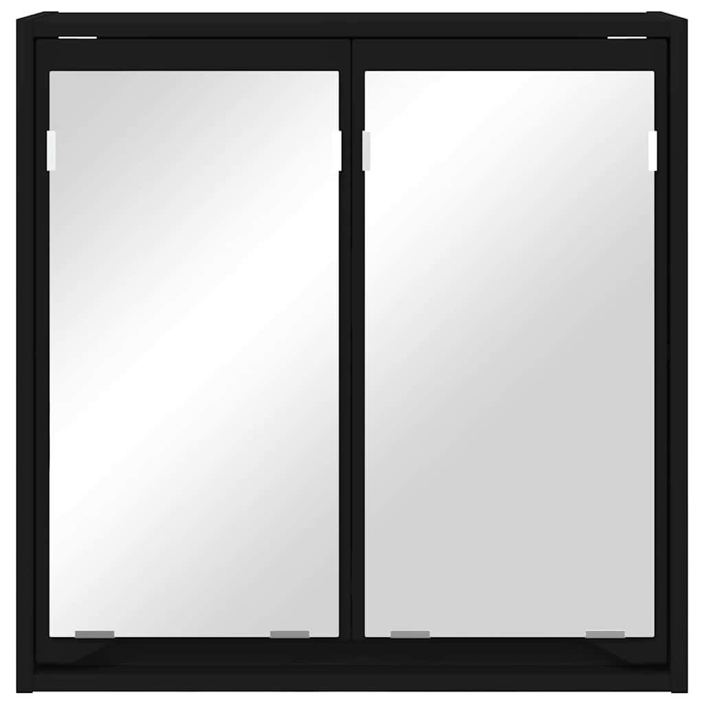 Badkamer spiegelkast Zwart 60 x 20 x 60 cm Bewerkt hout is nu te koop bij PeponiXL, paradijselijk wonen!