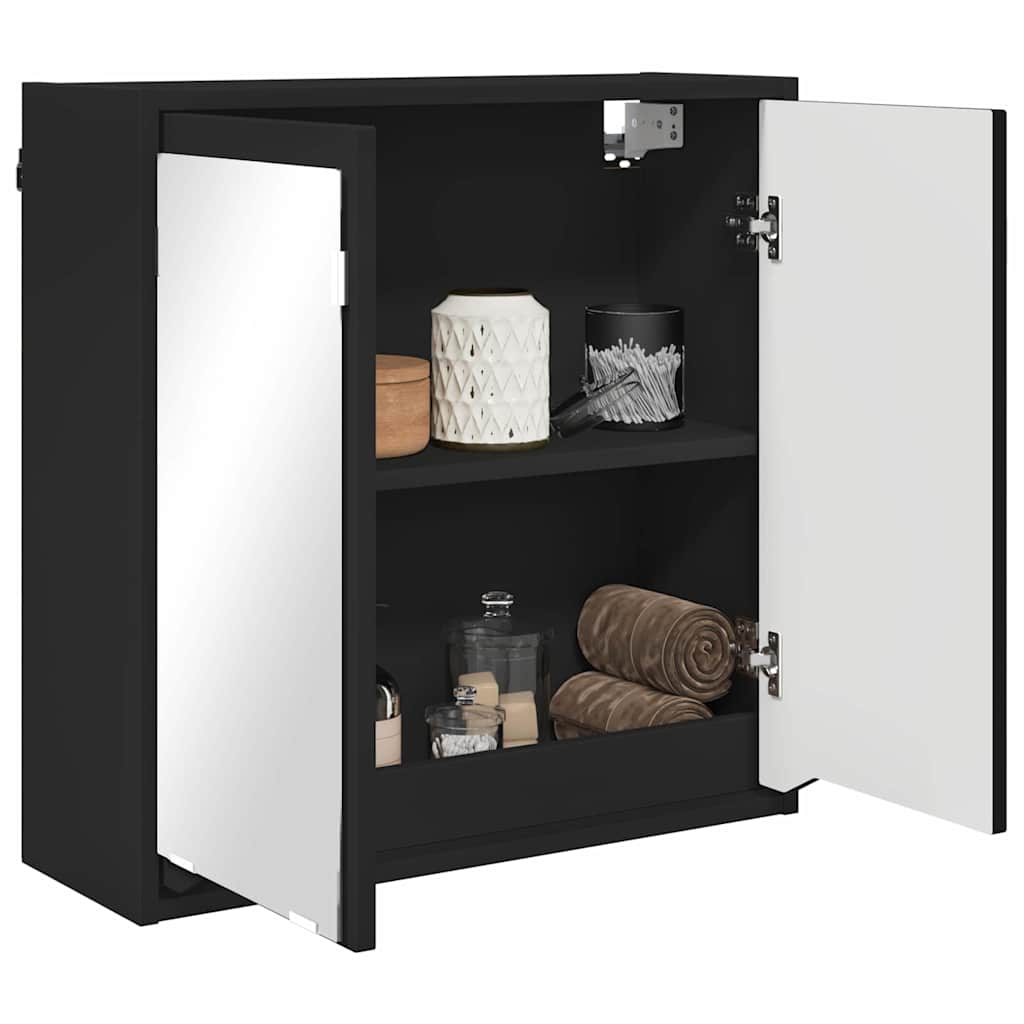 Badkamer spiegelkast Zwart 60 x 20 x 60 cm Bewerkt hout is nu te koop bij PeponiXL, paradijselijk wonen!