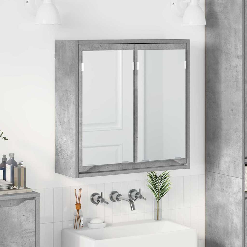 Badkamer spiegelkast Beton Grijs 60 x 20 x 60 cm Bewerkt hout is nu te koop bij PeponiXL, paradijselijk wonen!