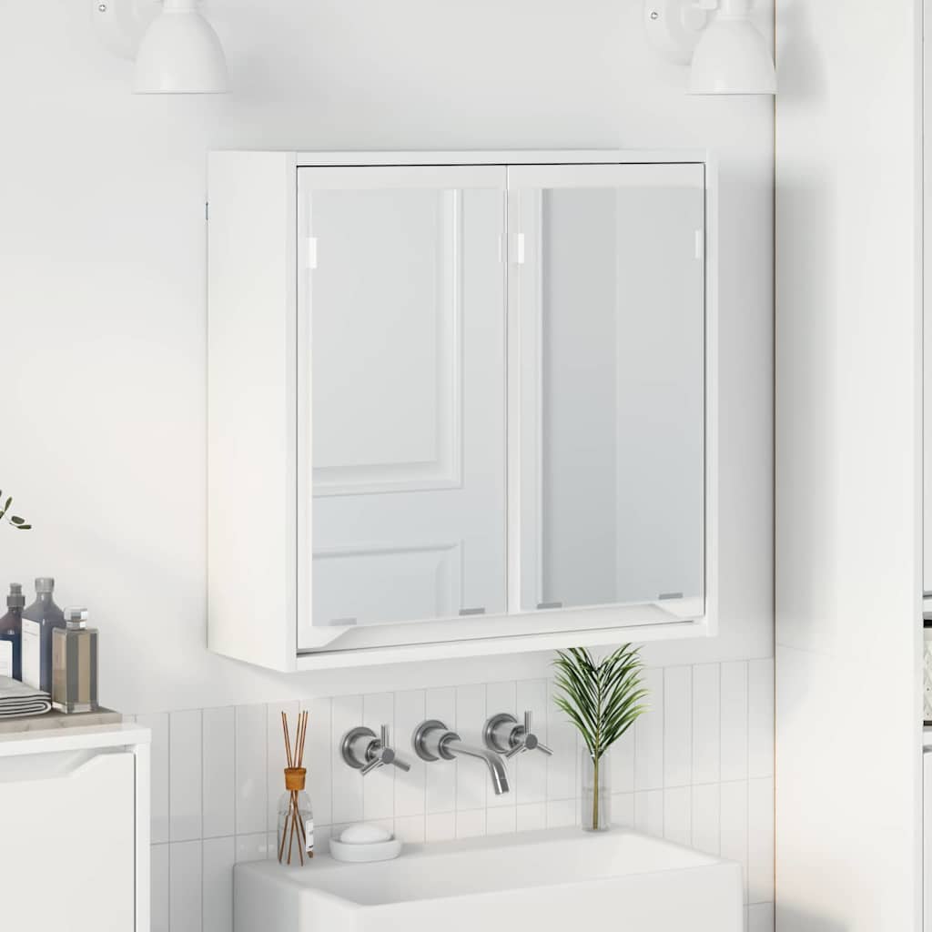 Badkamer spiegelkast Hoogglans wit 60 x 20 x 60 cm Bewerkt hout is nu te koop bij PeponiXL, paradijselijk wonen!