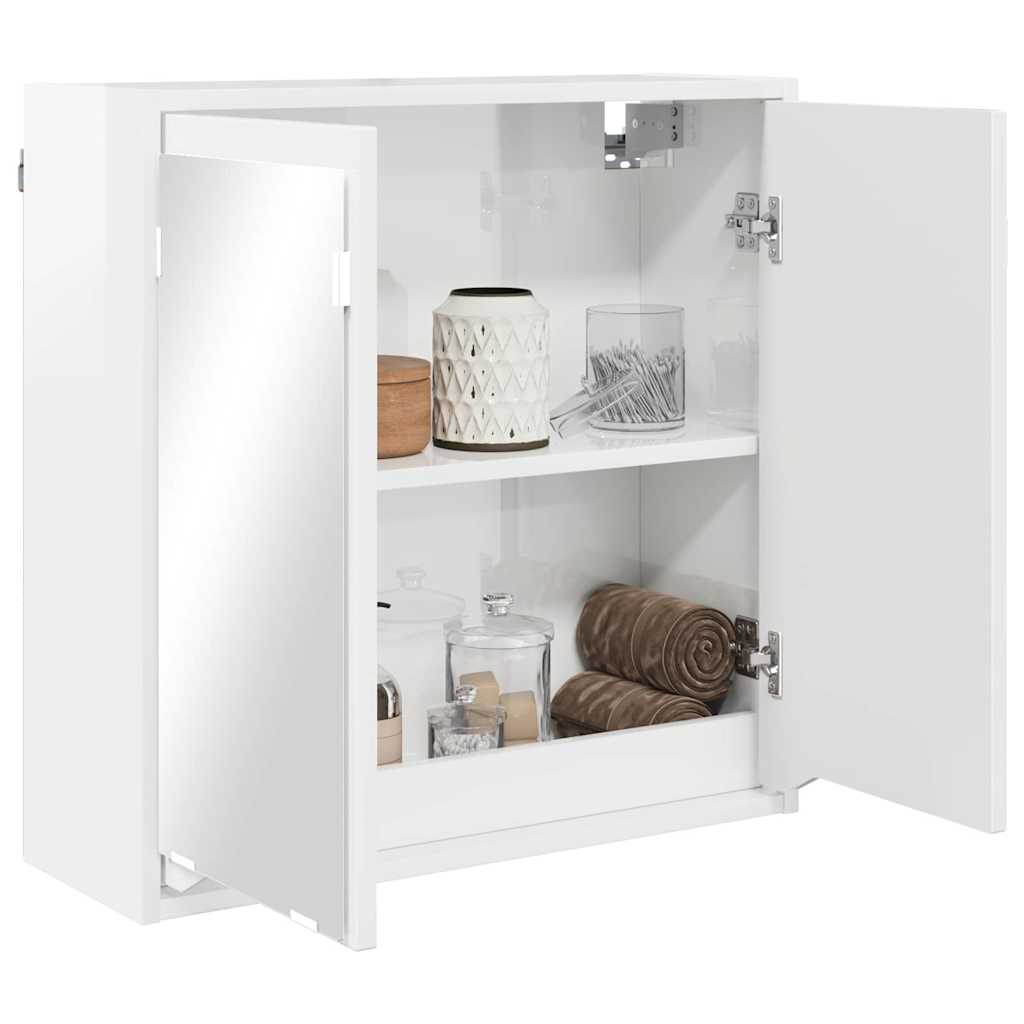 Badkamer spiegelkast Hoogglans wit 60 x 20 x 60 cm Bewerkt hout is nu te koop bij PeponiXL, paradijselijk wonen!