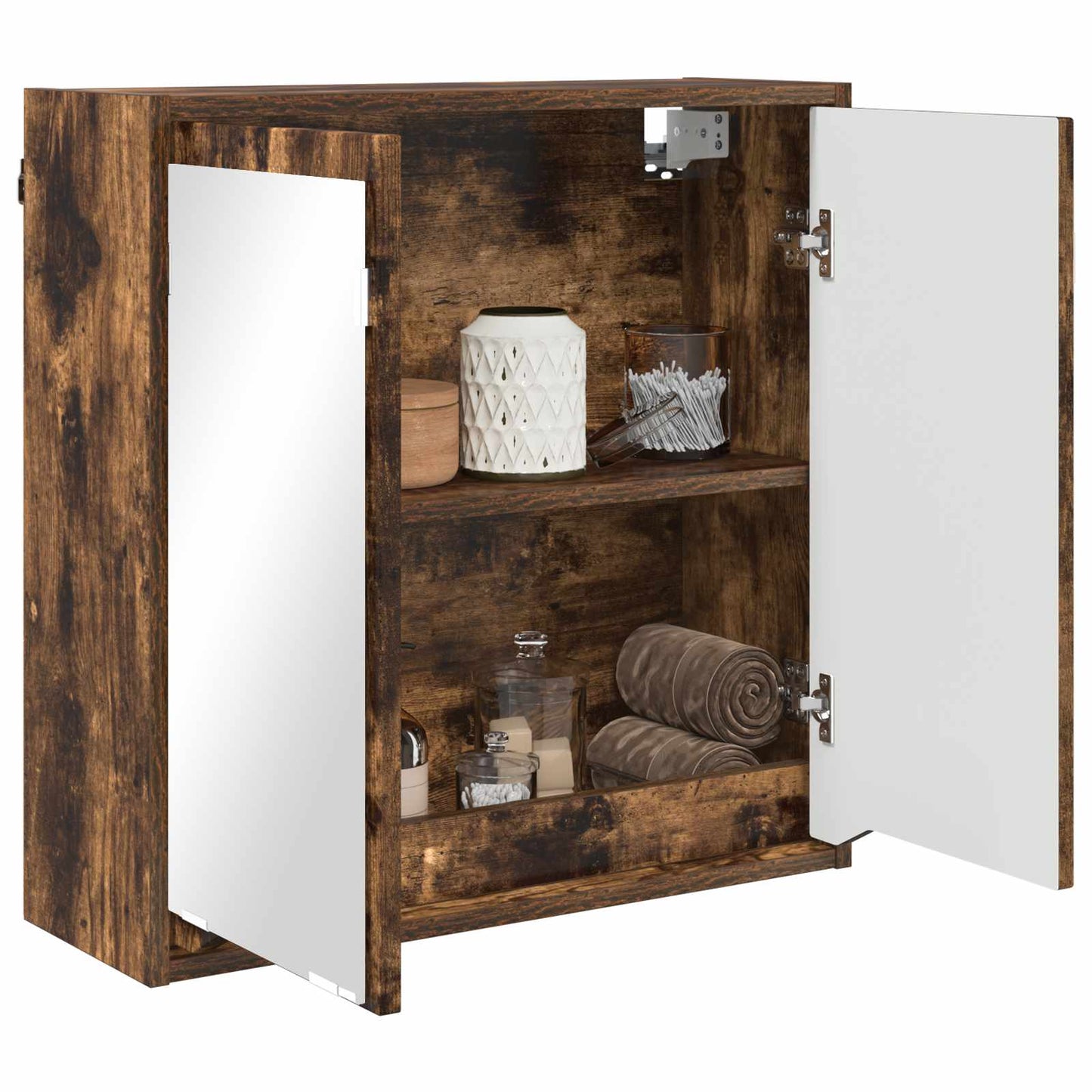 Badkamer spiegelkast Gerookt eiken 60 x 20 x 60 cm Bewerkt hout is nu te koop bij PeponiXL, paradijselijk wonen!