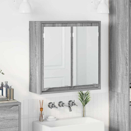 Badkamer spiegelkast Grijs Sonoma 60 x 20 x 60 cm Bewerkt hout is nu te koop bij PeponiXL, paradijselijk wonen!