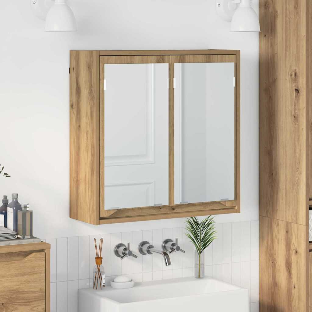 Badkamer spiegelkast Artisan Eiken 60 x 20 x 60 cm Bewerkt hout is nu te koop bij PeponiXL, paradijselijk wonen!