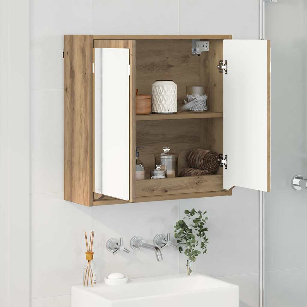 Badkamer spiegelkast Artisan Eiken 60 x 20 x 60 cm Bewerkt hout is nu te koop bij PeponiXL, paradijselijk wonen!