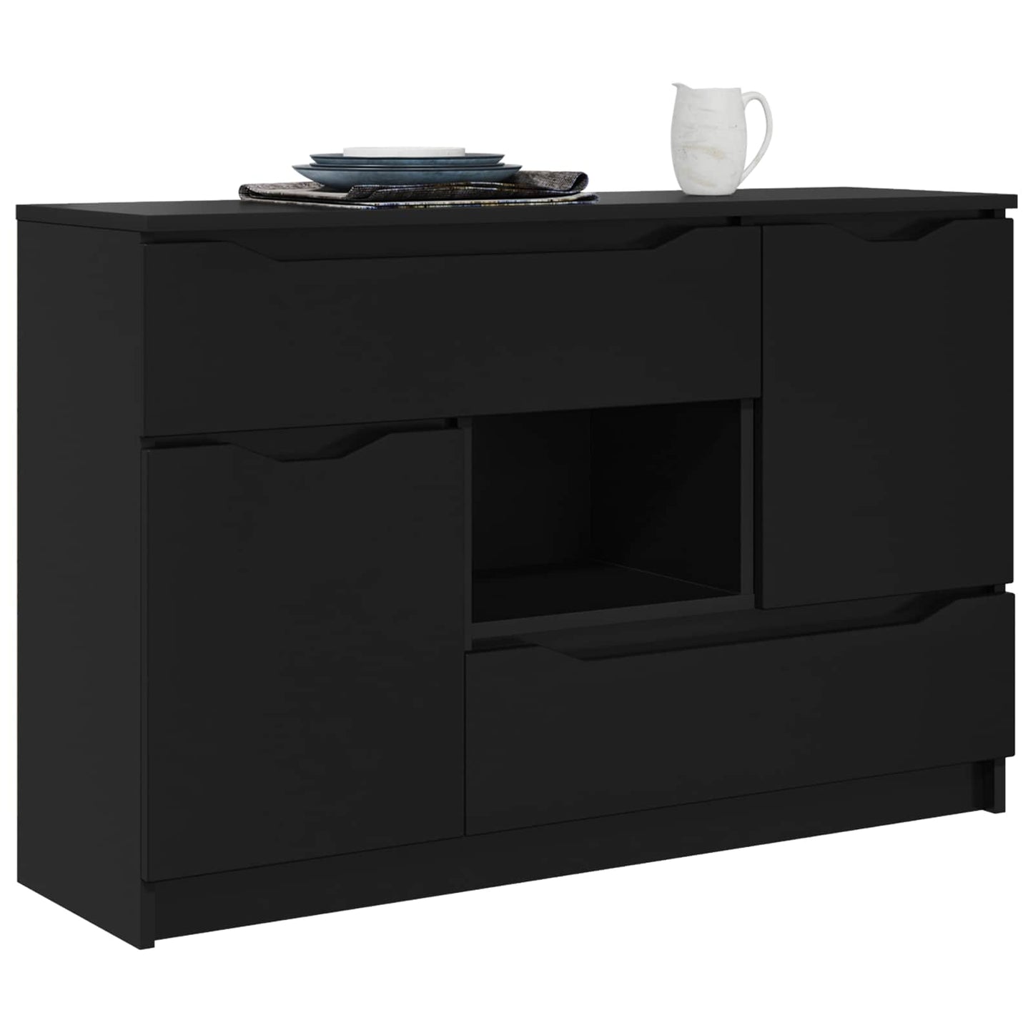 Dressoir met lade Zwart 100 x 30 x 65,6 Bewerkt hout is nu te koop bij PeponiXL, paradijselijk wonen!