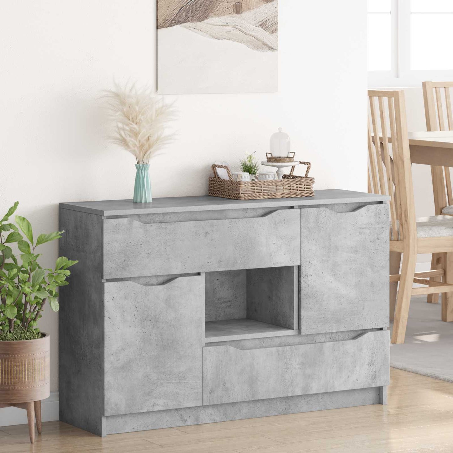 Dressoir met lade Beton Grijs 100 x 30 x 65,6 Bewerkt hout is nu te koop bij PeponiXL, paradijselijk wonen!