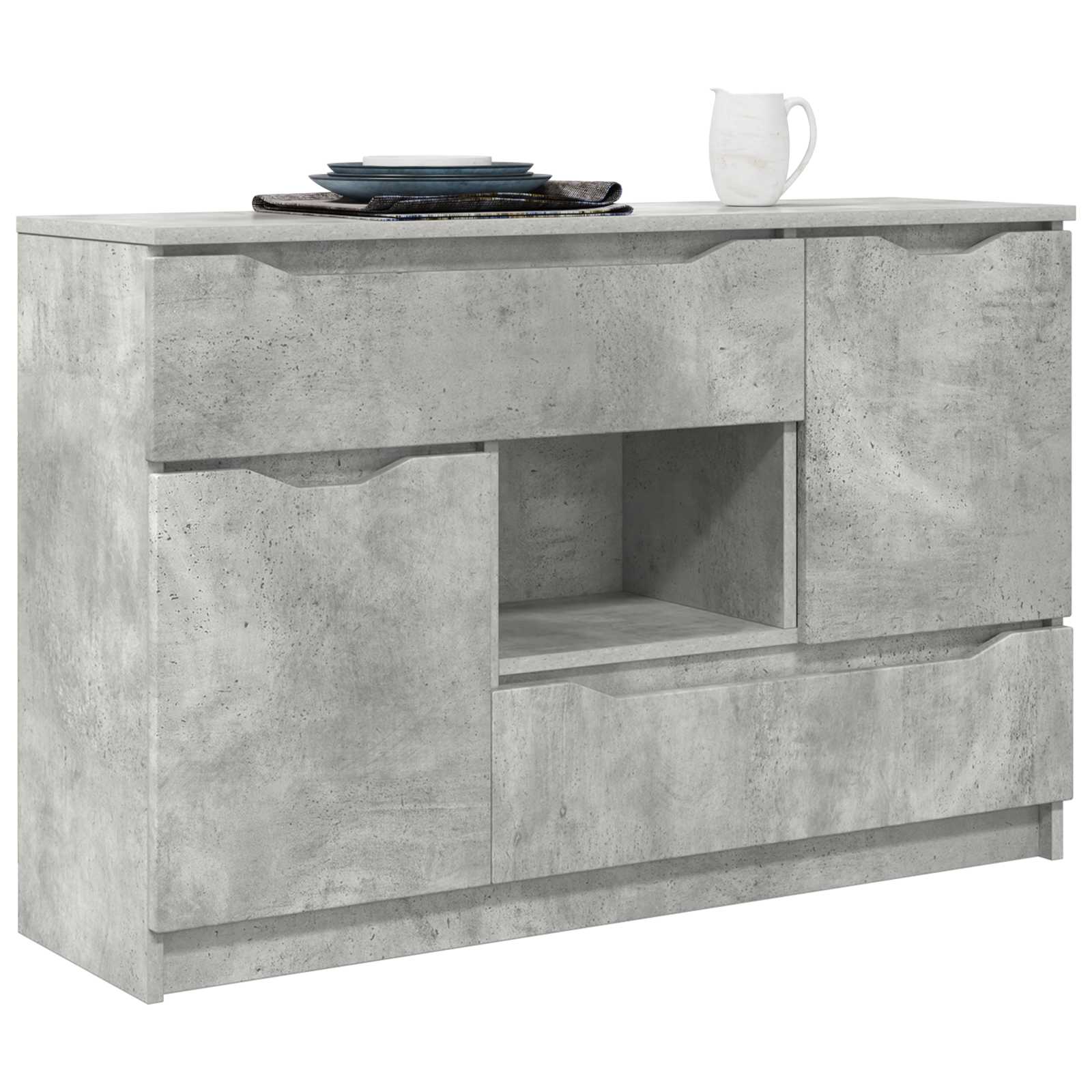 Dressoir met lade Beton Grijs 100 x 30 x 65,6 Bewerkt hout is nu te koop bij PeponiXL, paradijselijk wonen!