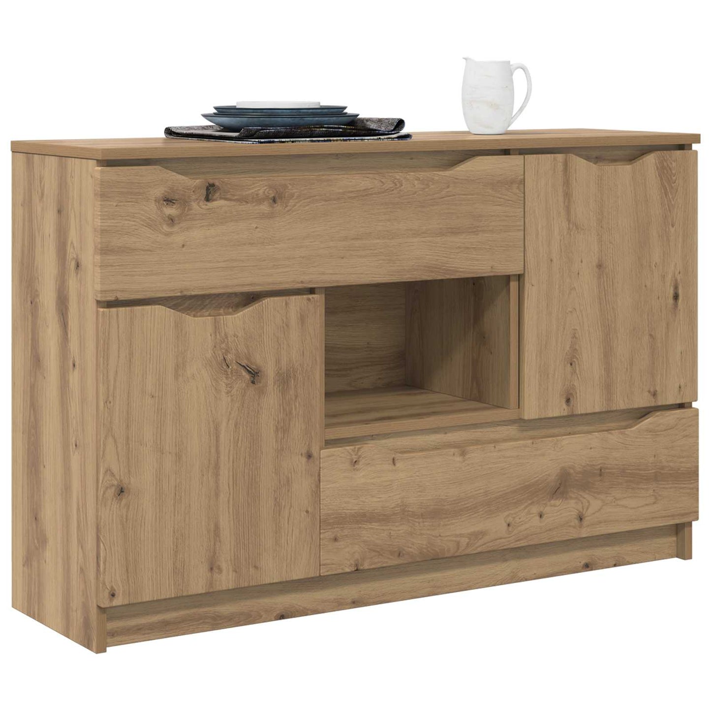 Dressoir Artisan Eiken 100 x 30 x 65,6 Bewerkt hout is nu te koop bij PeponiXL, paradijselijk wonen!