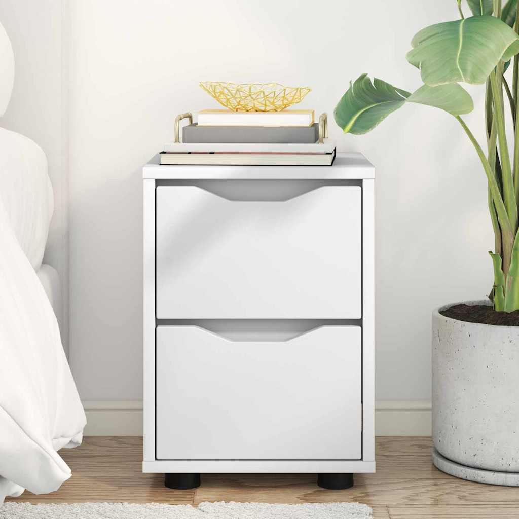 Nachtkastje met lade Wit 30,5 x 30 x 43 cm Bewerkt hout is nu te koop bij PeponiXL, paradijselijk wonen!