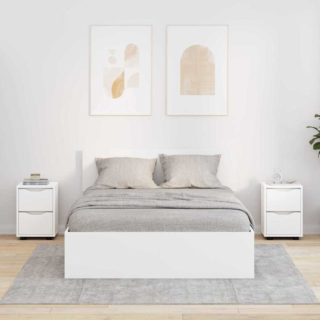 Nachtkastjes met lade 2 pcs Wit 30,5 x 30 x 43 cm Bewerkt hout is nu te koop bij PeponiXL, paradijselijk wonen!