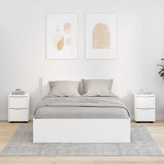 Nachtkastjes met lade 2 pcs Wit 30,5 x 30 x 43 cm Bewerkt hout is nu te koop bij PeponiXL, paradijselijk wonen!