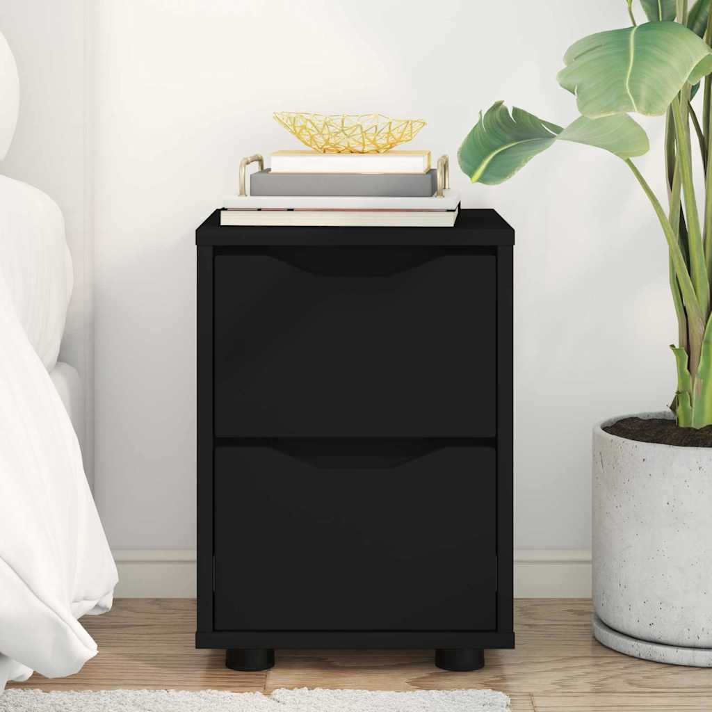 Nachtkastje met lade Zwart 30,5 x 30 x 43 cm Bewerkt hout is nu te koop bij PeponiXL, paradijselijk wonen!