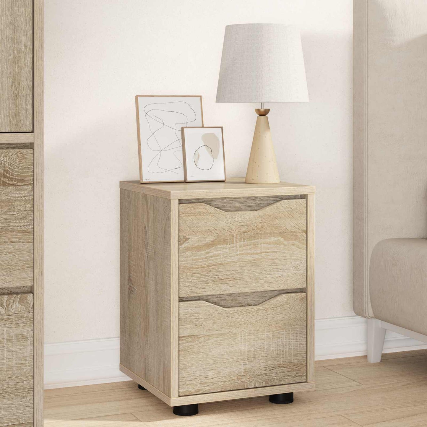Nachtkastje Sonoma Eiken 30,5 x 30 x 43 cm Bewerkt hout is nu te koop bij PeponiXL, paradijselijk wonen!