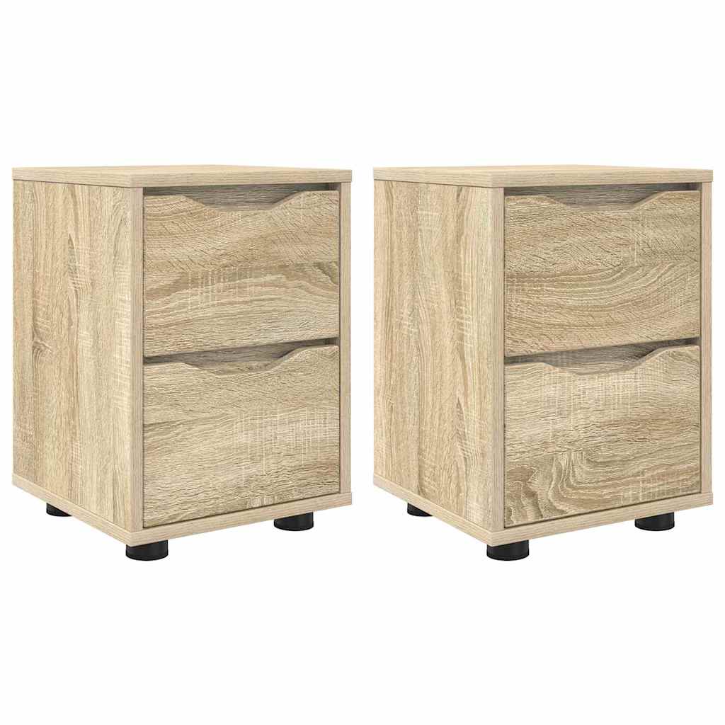 Nachtkastjes 2 pcs Sonoma Eiken 30,5 x 30 x 43 cm Bewerkt hout is nu te koop bij PeponiXL, paradijselijk wonen!