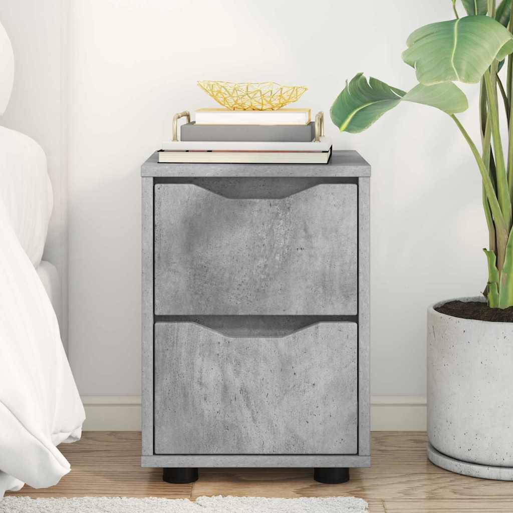 Nachtkastje met lade Beton Grijs 30,5 x 30 x 43 cm Bewerkt hout is nu te koop bij PeponiXL, paradijselijk wonen!