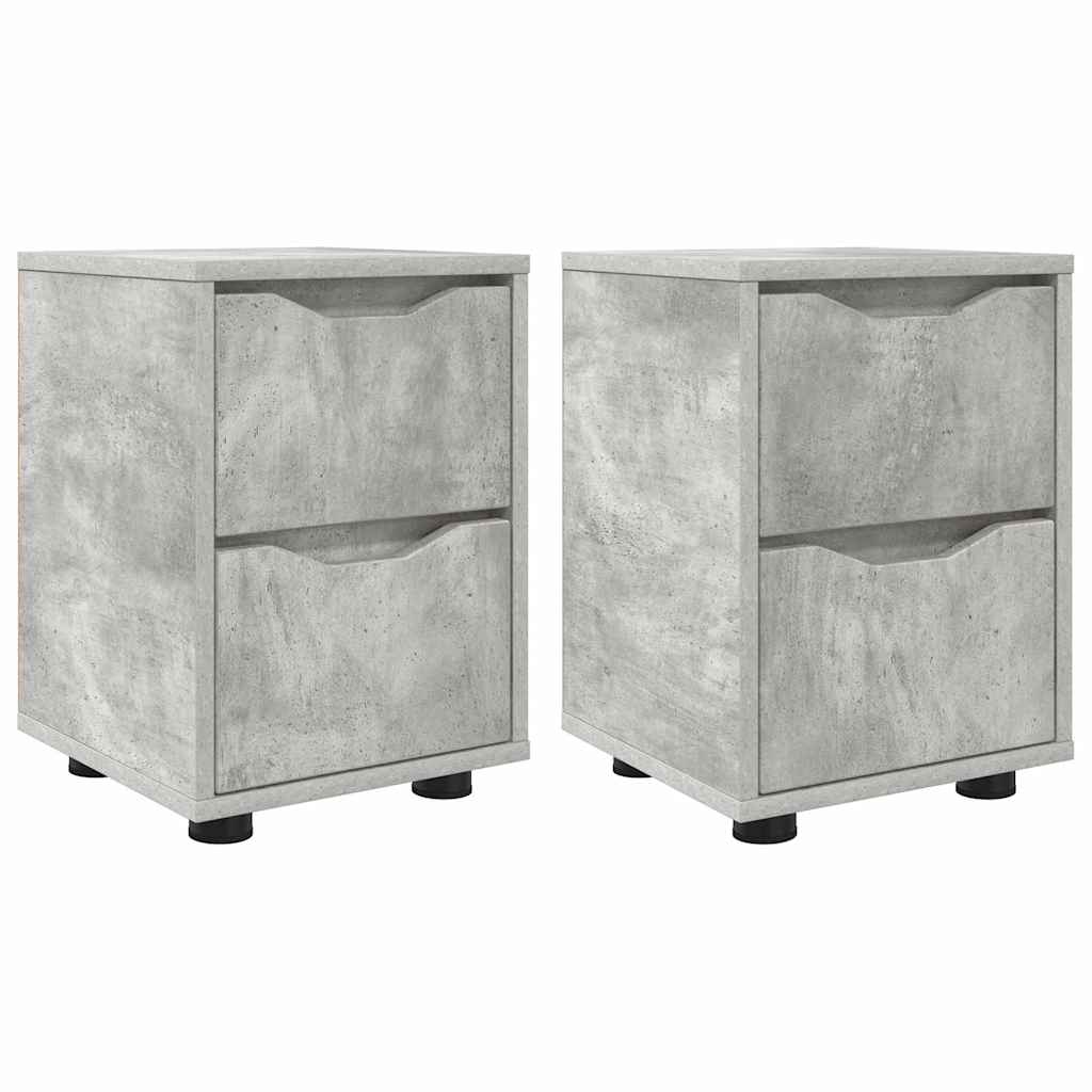 Nachtkastjes 2 pcs Beton Grijs 30,5 x 30 x 43 cm Bewerkt hout is nu te koop bij PeponiXL, paradijselijk wonen!