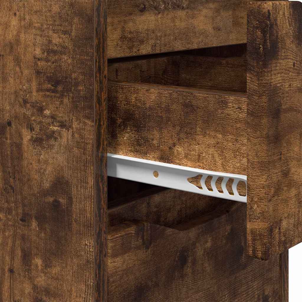 Nachtkastjes 2 pcs Gerookt eiken 30,5 x 30 x 43 cm Bewerkt hout is nu te koop bij PeponiXL, paradijselijk wonen!