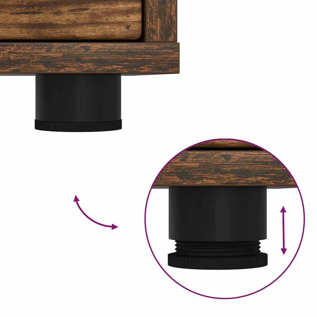 Nachtkastjes 2 pcs Gerookt eiken 30,5 x 30 x 43 cm Bewerkt hout is nu te koop bij PeponiXL, paradijselijk wonen!