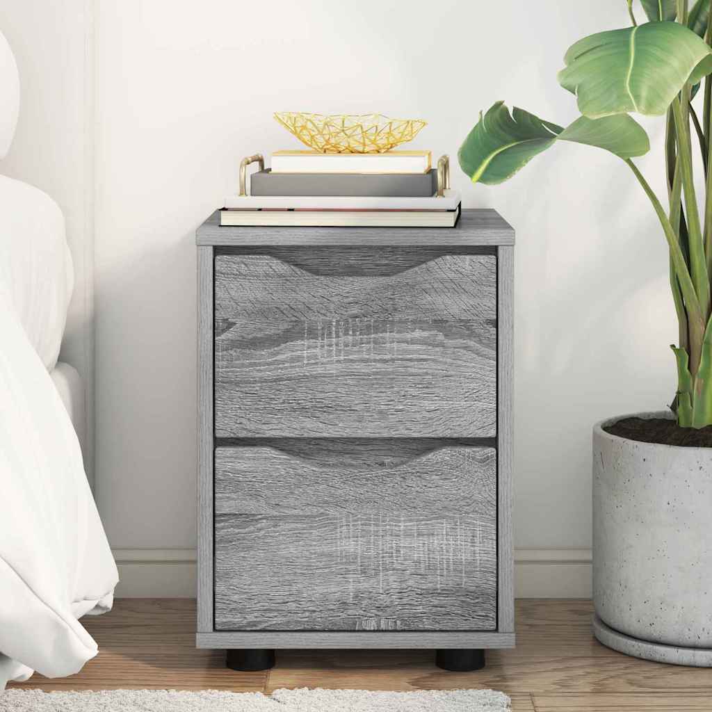 Nachtkastje Grijs Sonoma 30,5 x 30 x 43 cm Bewerkt hout is nu te koop bij PeponiXL, paradijselijk wonen!