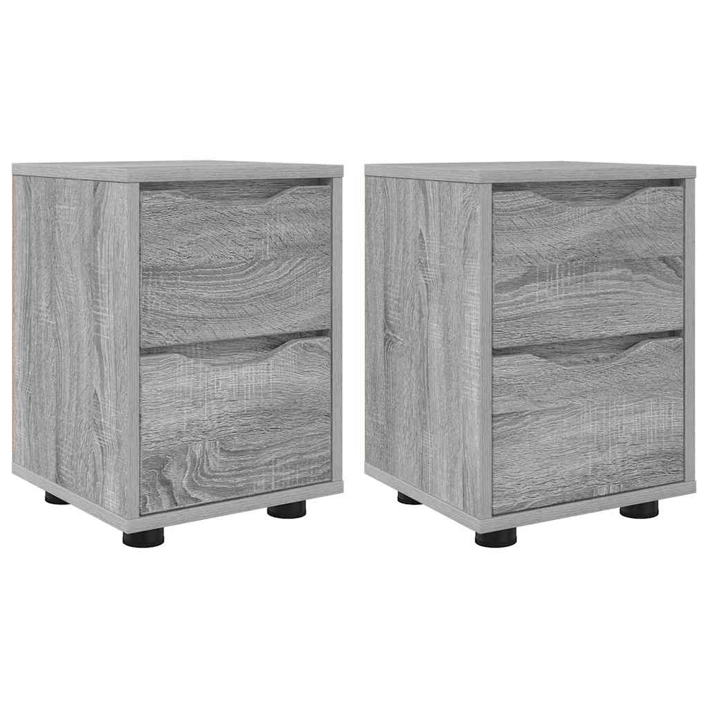 Nachtkastjes 2 pcs Grijs Sonoma 30,5 x 30 x 43 cm Bewerkt hout is nu te koop bij PeponiXL, paradijselijk wonen!