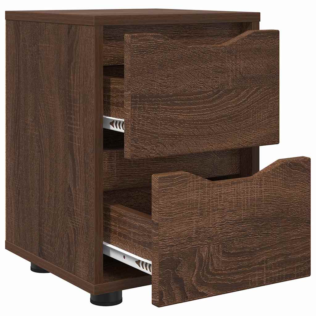 Nachtkastjes 2 pcs Bruin Eiken 30,5 x 30 x 43 cm Bewerkt hout is nu te koop bij PeponiXL, paradijselijk wonen!