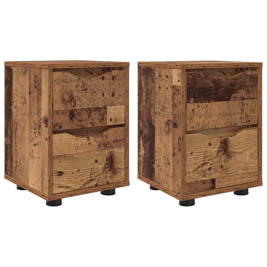 Nachtkastjes 2 pcs Oud Hout 30,5 x 30 x 43 cm Bewerkt hout is nu te koop bij PeponiXL, paradijselijk wonen!