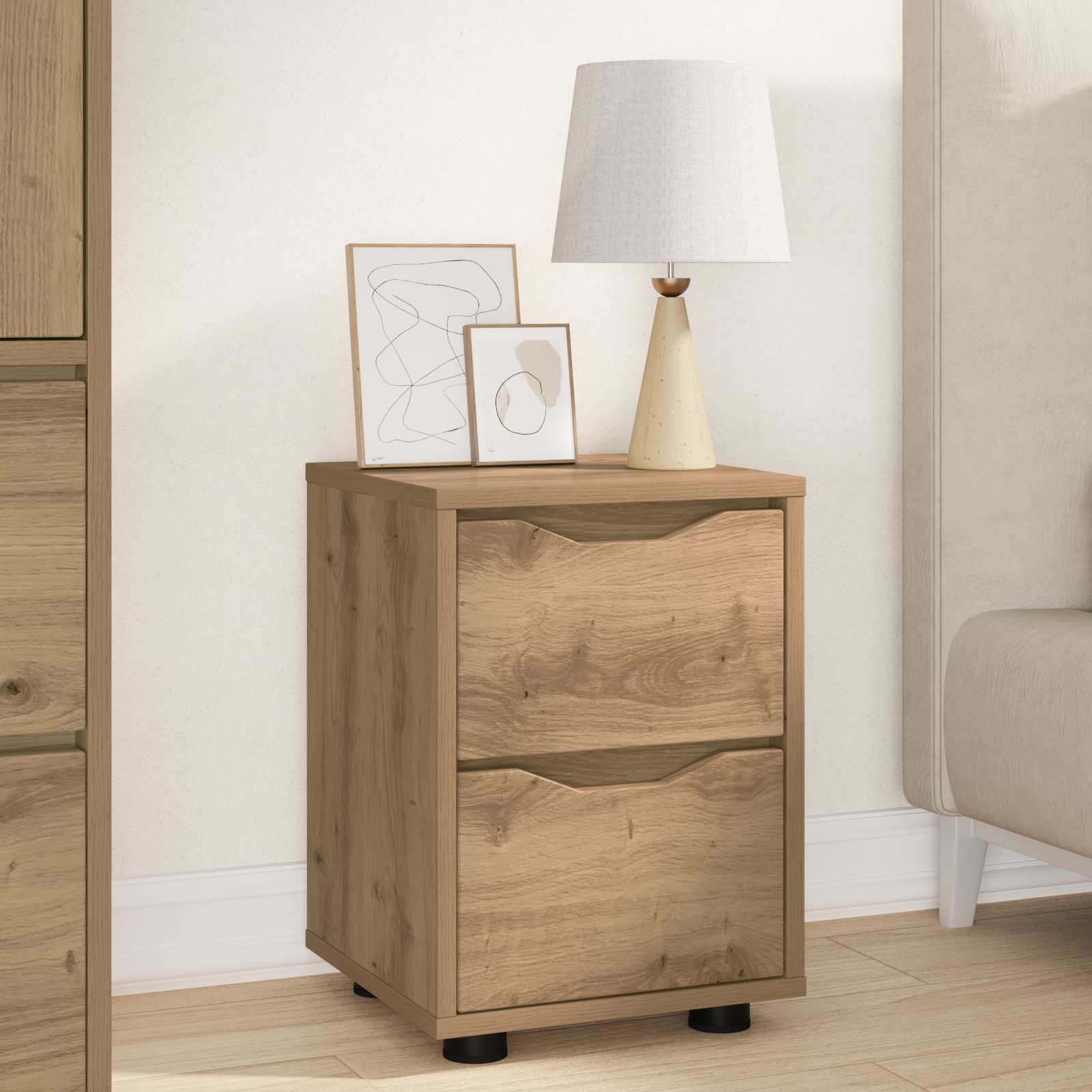 Nachtkastje Artisan Eiken 30,5 x 30 x 43 cm Bewerkt hout is nu te koop bij PeponiXL, paradijselijk wonen!