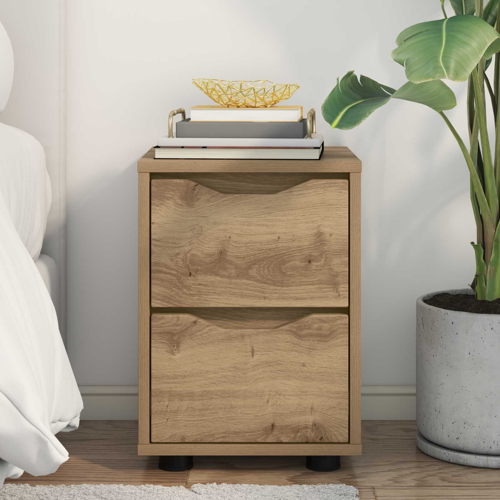 Nachtkastje Artisan Eiken 30,5 x 30 x 43 cm Bewerkt hout is nu te koop bij PeponiXL, paradijselijk wonen!
