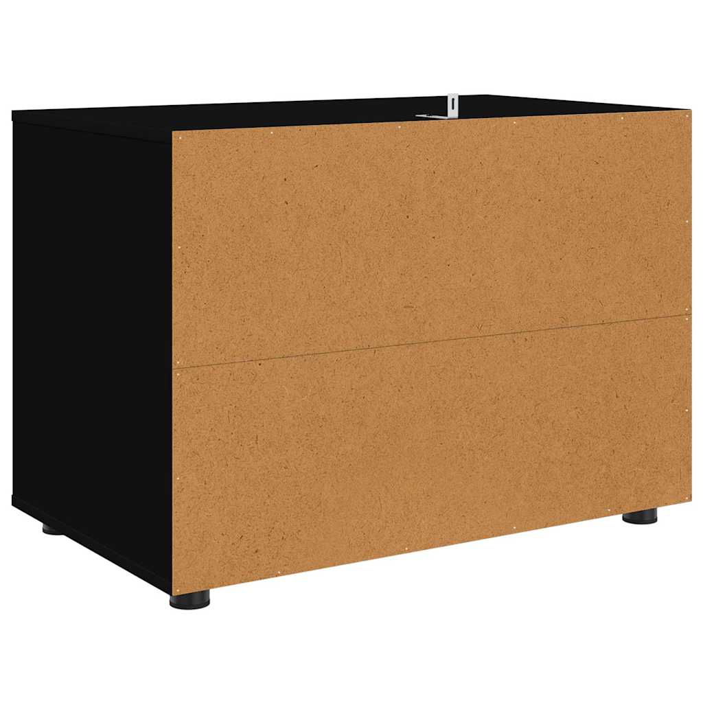 Opbergkast Zwart 80 x 48 x 57 cm Bewerkt hout is nu te koop bij PeponiXL, paradijselijk wonen!