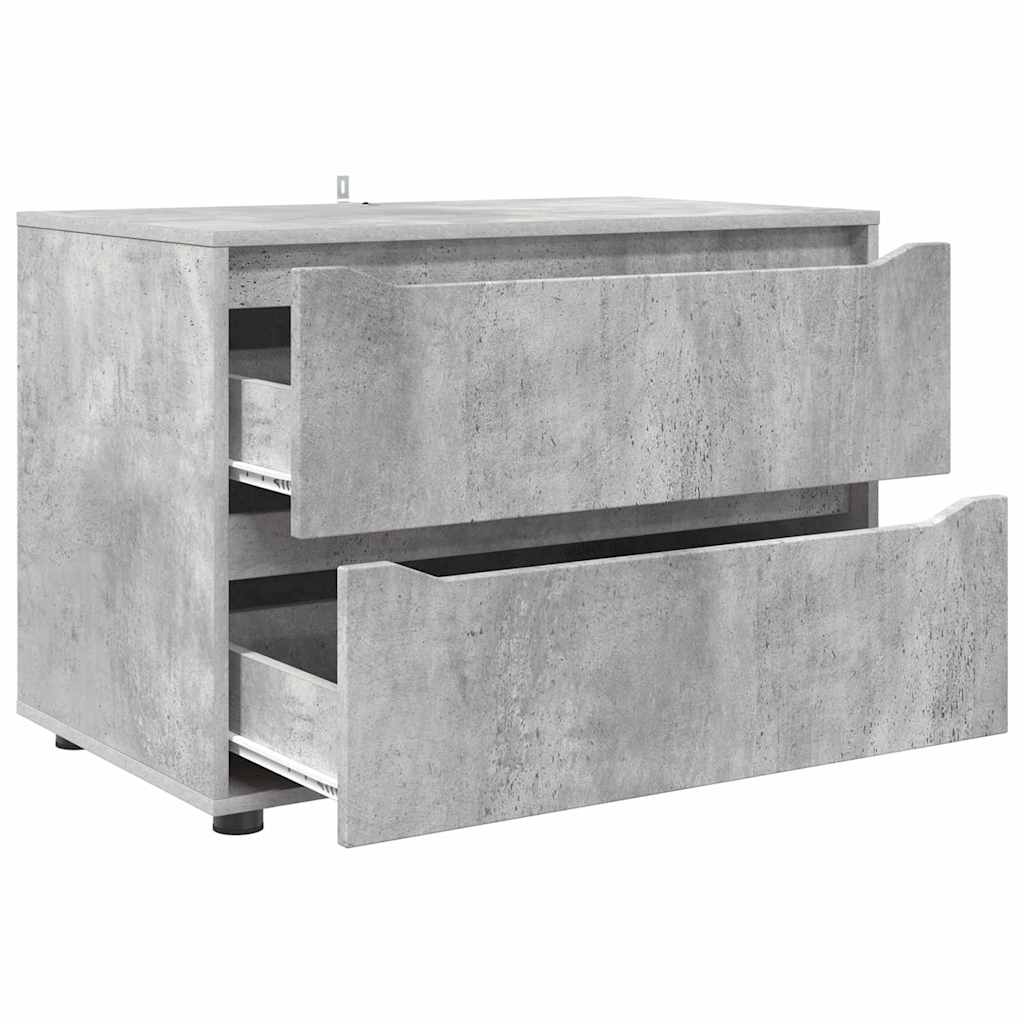 Opbergkast Beton Grijs 80 x 48 x 57 cm Bewerkt hout is nu te koop bij PeponiXL, paradijselijk wonen!