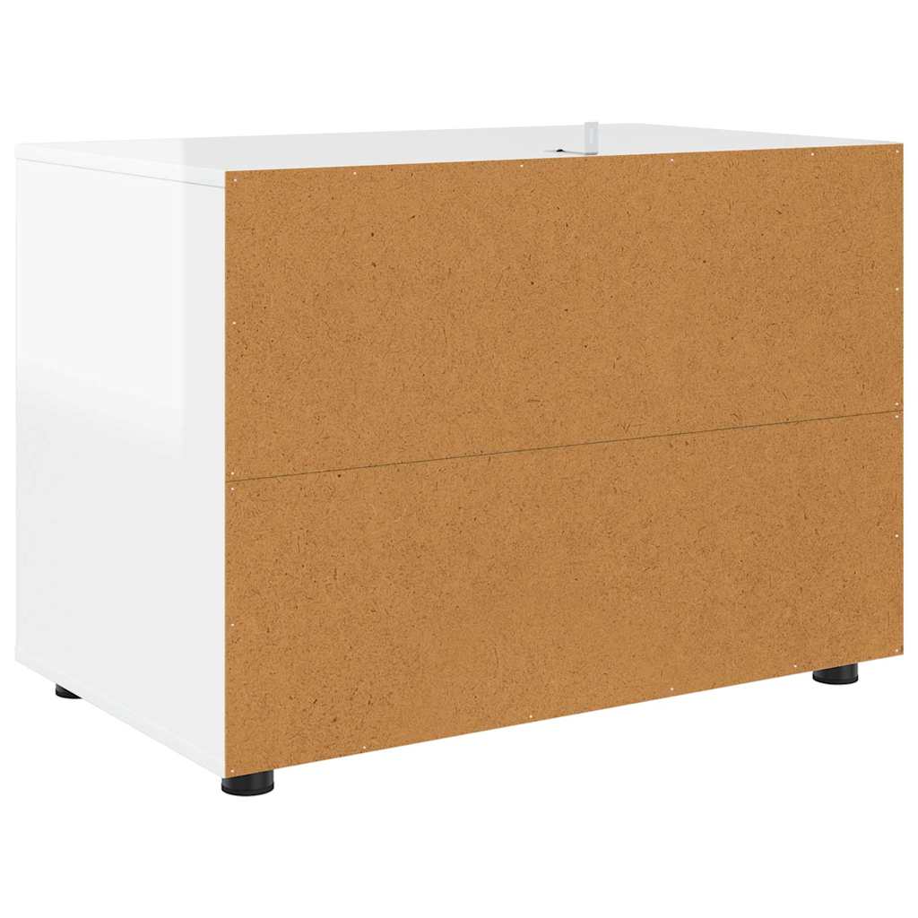 Opbergkast Hoogglans wit 80 x 48 x 57 cm Bewerkt hout is nu te koop bij PeponiXL, paradijselijk wonen!