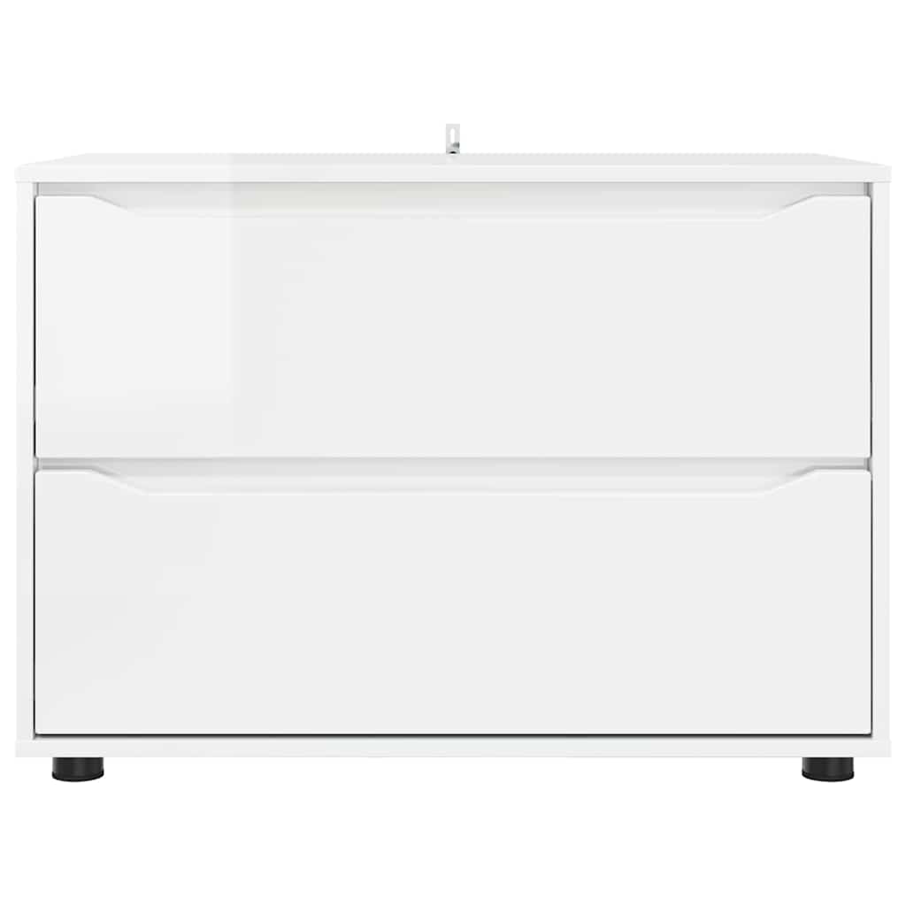 Opbergkast Hoogglans wit 80 x 48 x 57 cm Bewerkt hout is nu te koop bij PeponiXL, paradijselijk wonen!