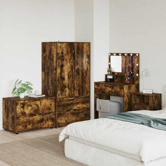 Opbergkast Gerookt eiken 80 x 48 x 57 cm Bewerkt hout is nu te koop bij PeponiXL, paradijselijk wonen!