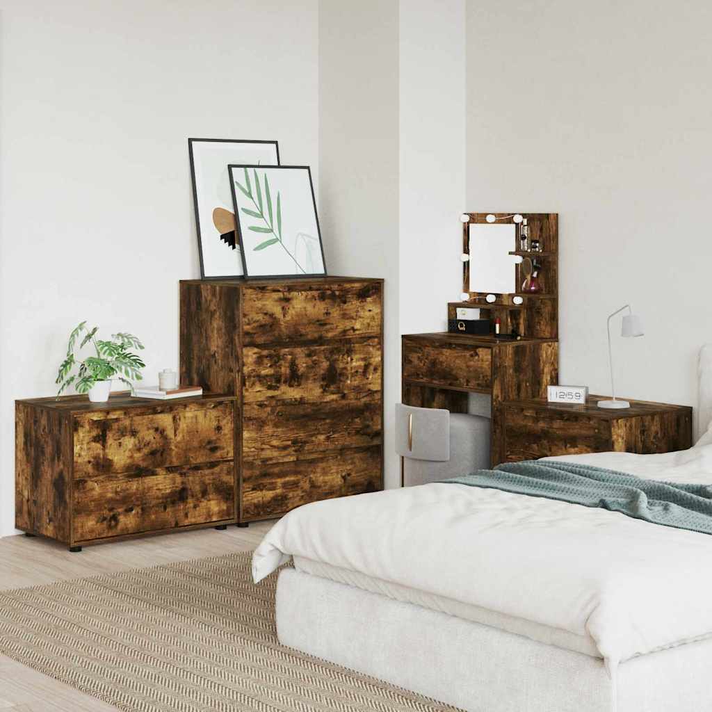 Opbergkast Gerookt eiken 80 x 48 x 57 cm Bewerkt hout is nu te koop bij PeponiXL, paradijselijk wonen!