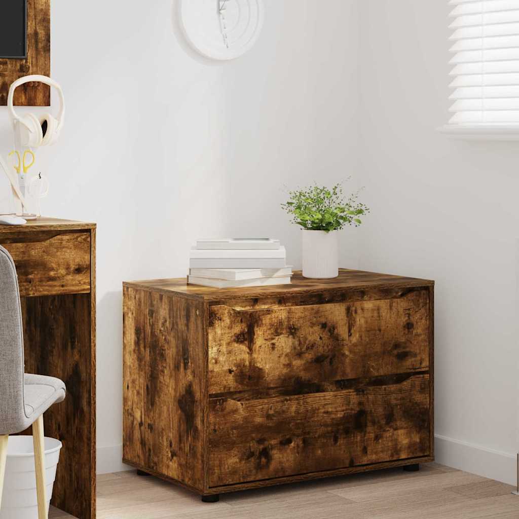 Opbergkast Gerookt eiken 80 x 48 x 57 cm Bewerkt hout is nu te koop bij PeponiXL, paradijselijk wonen!