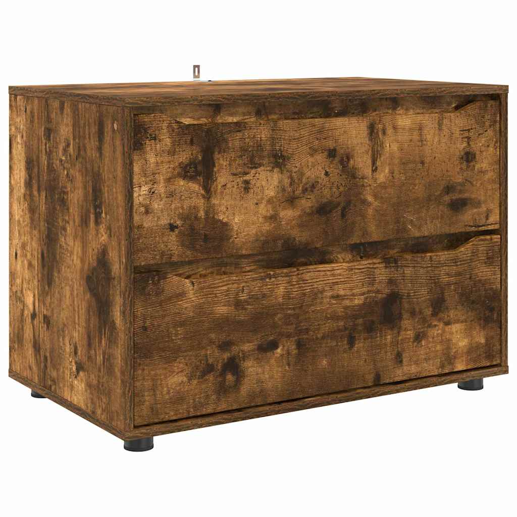 Opbergkast Gerookt eiken 80 x 48 x 57 cm Bewerkt hout is nu te koop bij PeponiXL, paradijselijk wonen!
