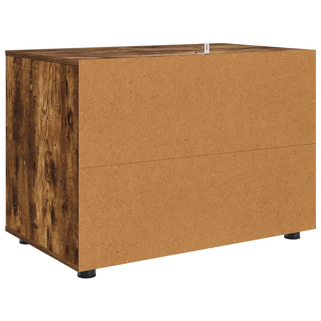 Opbergkast Gerookt eiken 80 x 48 x 57 cm Bewerkt hout is nu te koop bij PeponiXL, paradijselijk wonen!